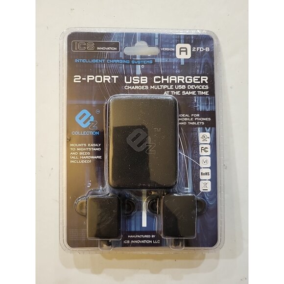EZ Collection 2-Port USB Charger For Multiple Devices NIP NEW FACTORY SEALED - Picture 1 of 2